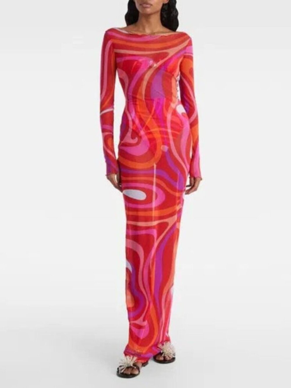 Pucci Tulle Marmo Print Maxi Dress - Picture 1 of 12